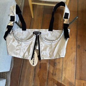 Poster Girl Silver Reflective Underbust Corset